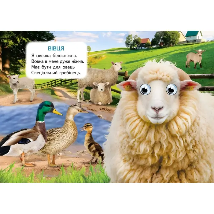 Цікаві книжки з оченятами «Ферма» Віршики для малечі у картонному форматі (9786178405694)