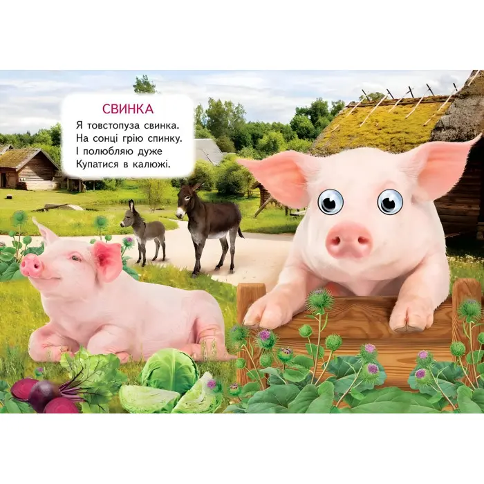 Цікаві книжки з оченятами «Ферма» Віршики для малечі у картонному форматі (9786178405694)