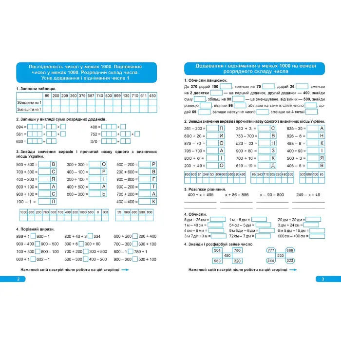 3 клас. Додавання та віднімання