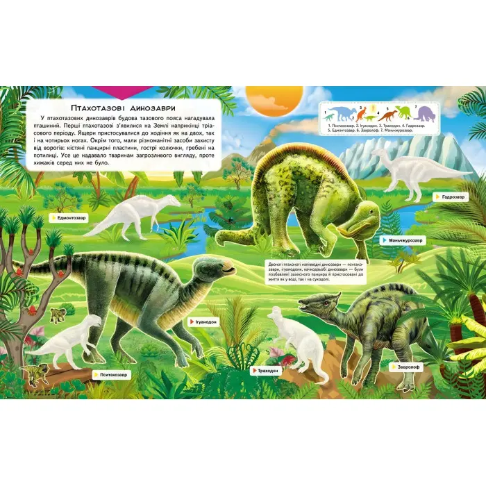 Альбом для наліпок. Кольоровий світ «Атлас динозаврів» Книга з наклейками (9786178638436)