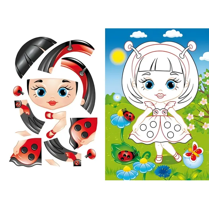 Аплікації для малят. Інесса дівчинка з віслючком