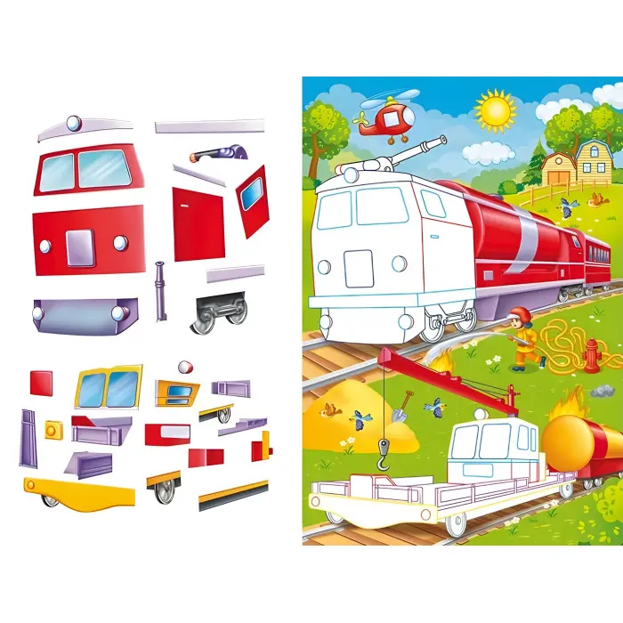 Аплікації для малят. Потяги