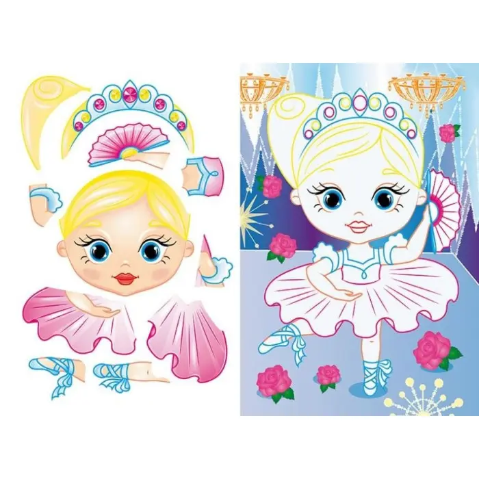 Аплікації для малят. Софія дівчинка з лялькою