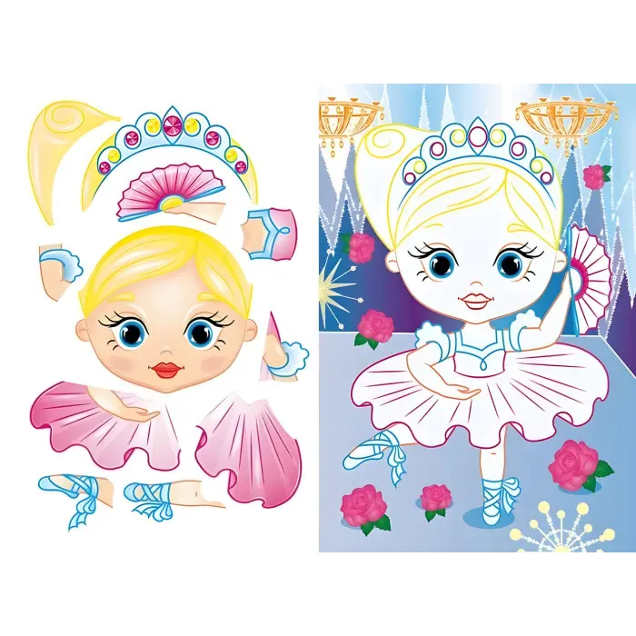 Аплікації для малят. Софія дівчинка з лялькою