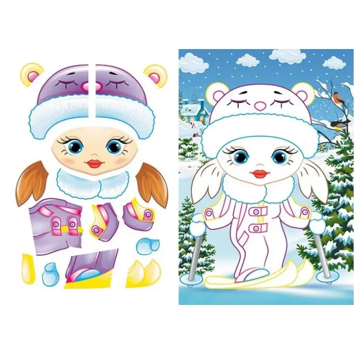 Аплікації для малят. Євгенія дівчинка з котиком