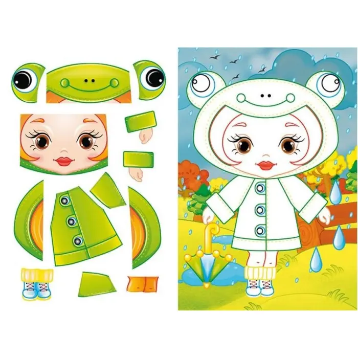 Аплікації для малят. Євгенія дівчинка з котиком