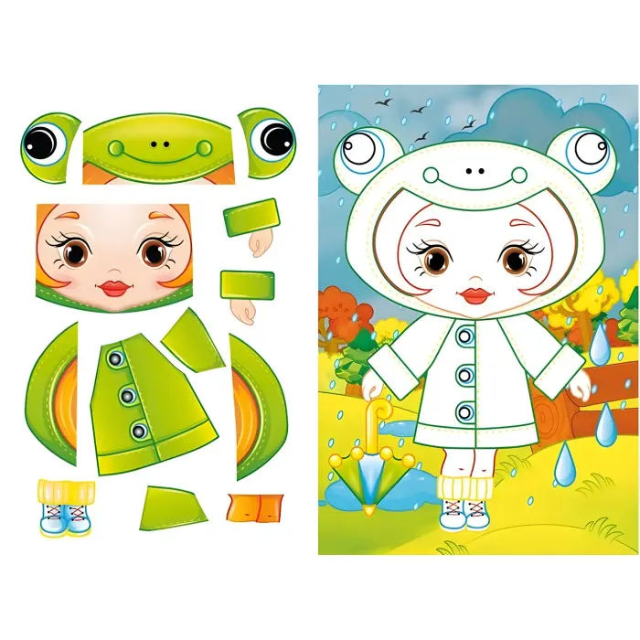 Аплікації для малят. Євгенія дівчинка з котиком