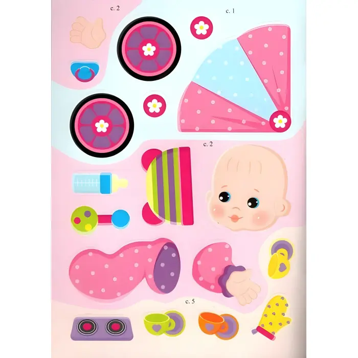 Аплікації з наліпок. ІГРАШКИ ДЛЯ ДІВЧАТОК. Збери ціле (м'яка палітурка 4 аркуші з наліпками)