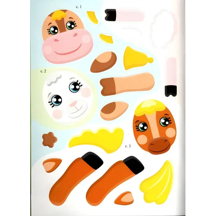 Аплікації з наліпок. На фермі. Збери ціле (м'яка палітурка 4 аркуші з наліпками) (9786178357238)