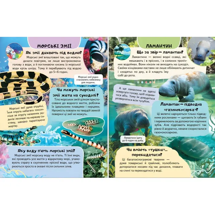 Цікава енциклопедія "Тварини водного світу" Книга для дітей (9786178638313)