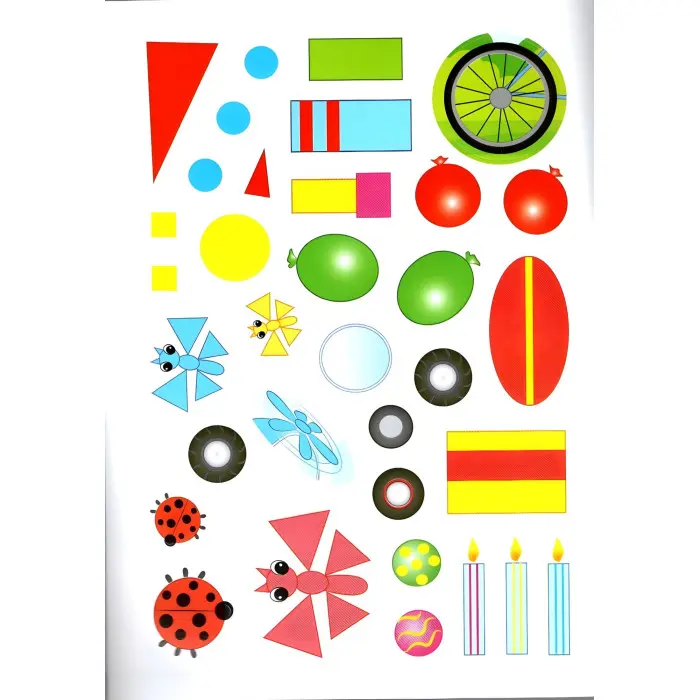 Цвета и фигуры малышам,"Кольори і фігури малюкам" (2 листи з наклейками)