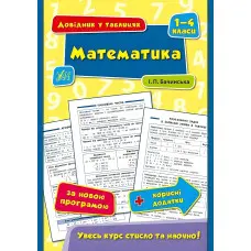 Довідник у таблицях. Математика. 1–4 класи