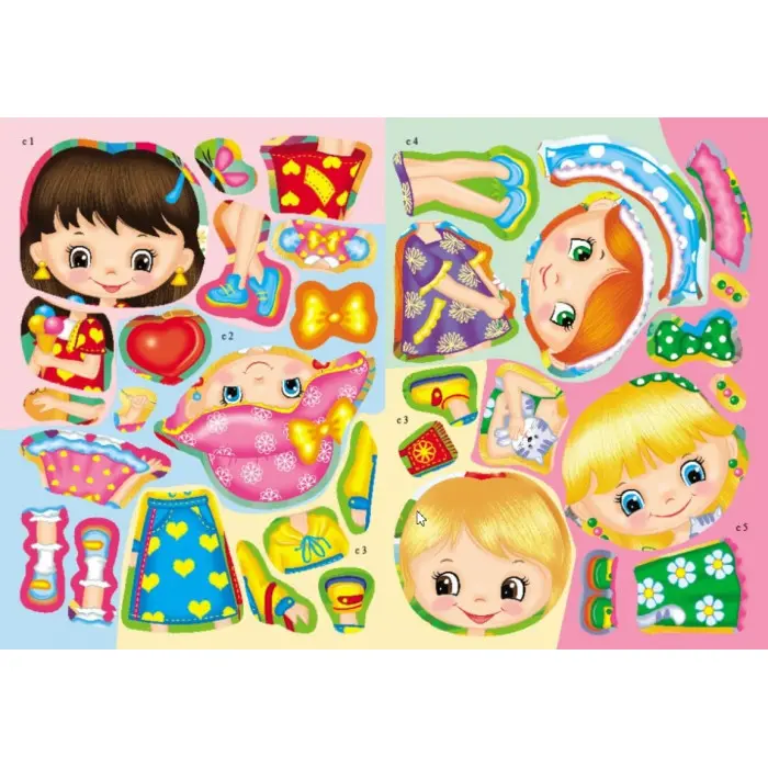 Книга з наліпками Збери ціле Модні дівчатка (9789664667668)