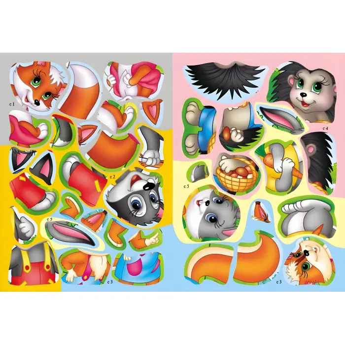 Книжка з наліпками Збери ціле Тварини у лісі (9789664667729)