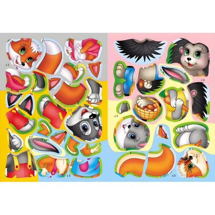 Книжка з наліпками Збери ціле Тварини у лісі (9789664667729)