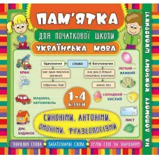 Пам’ятка для початкової школи. Синоніми, антоніми, омоніми, фразеологізми. 1-4 класи