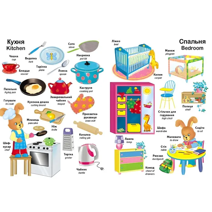 Перші слова малюка + англійська - Євгенія Новоспаська (9786178405120)