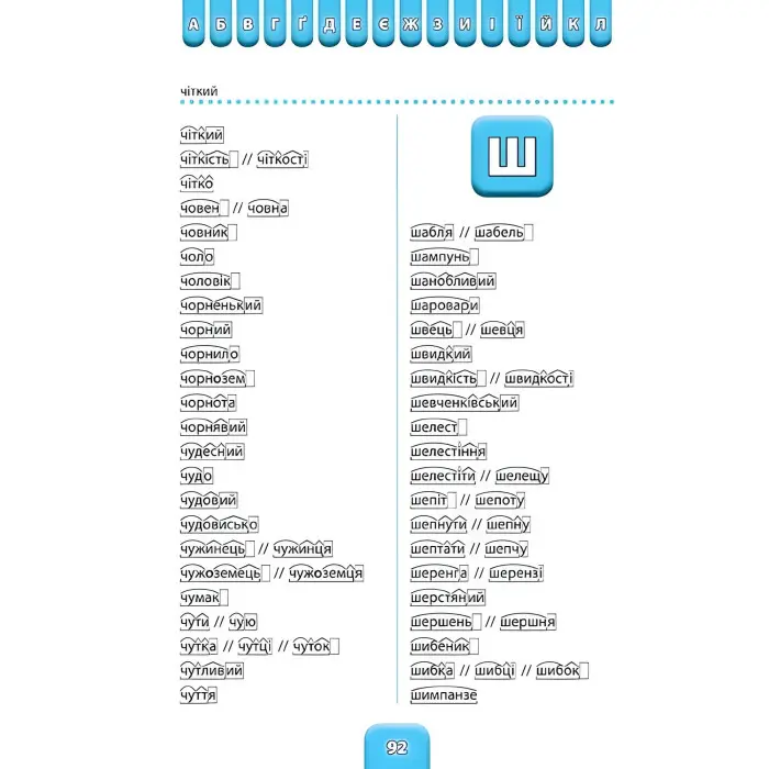 Шкільний словничок. Розбір слова за будовою. 1–4 класи