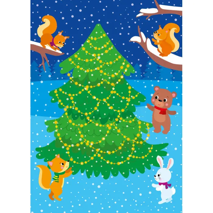 Святкові наліпки-прикрашалки. Новорічна ялинка