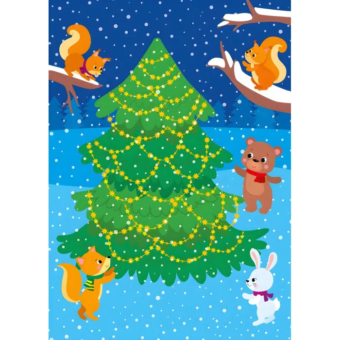 Святкові наліпки-прикрашалки. Новорічна ялинка