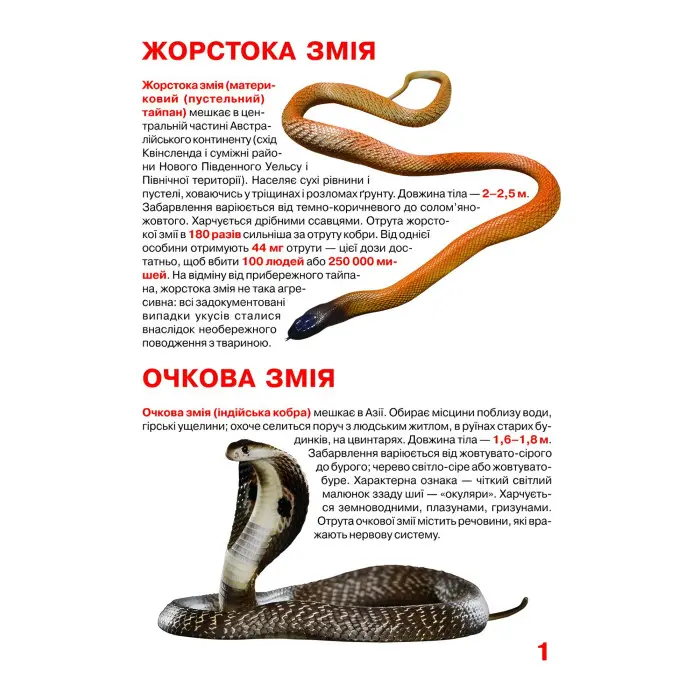 Велика книжка. Отруйні змії