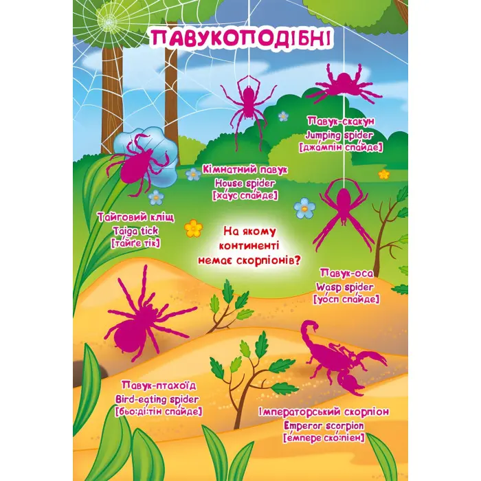 Велика книжка. Розвивальні наліпки. Розумнi завдання. Комахи та павукоподібні