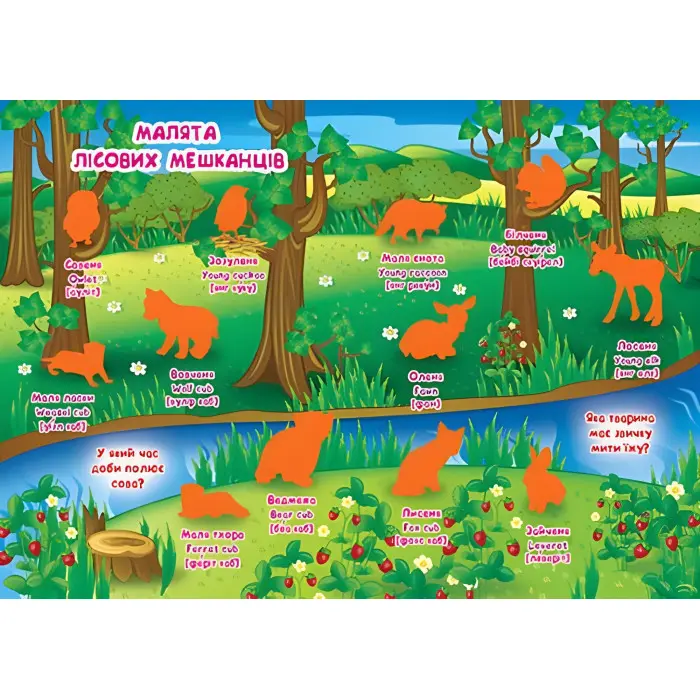 Велика книжка. Розвивальні наліпки. Розумні завдання. Малята тварин