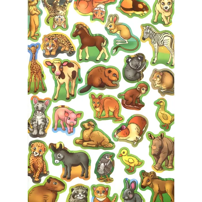 Велика книжка. Розвивальні наліпки. Розумні завдання. Малята тварин