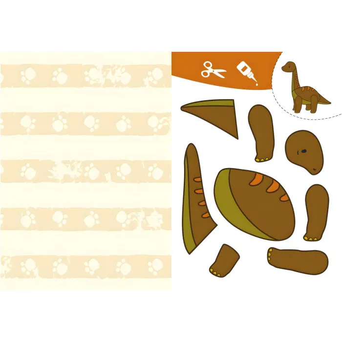 Вирізаємо та клеїмо. Аплікації. Обємні саморобки. Динозаврики