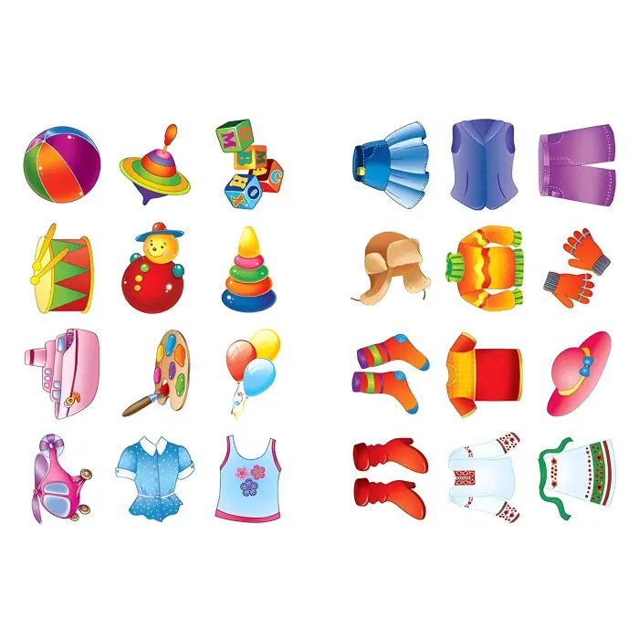 Я читаю по складах. Іграшки й одяг. Книжка з наліпками