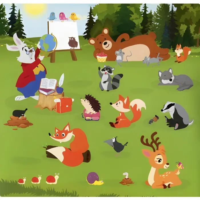 Знайди відмінності. Зайчик - учитель