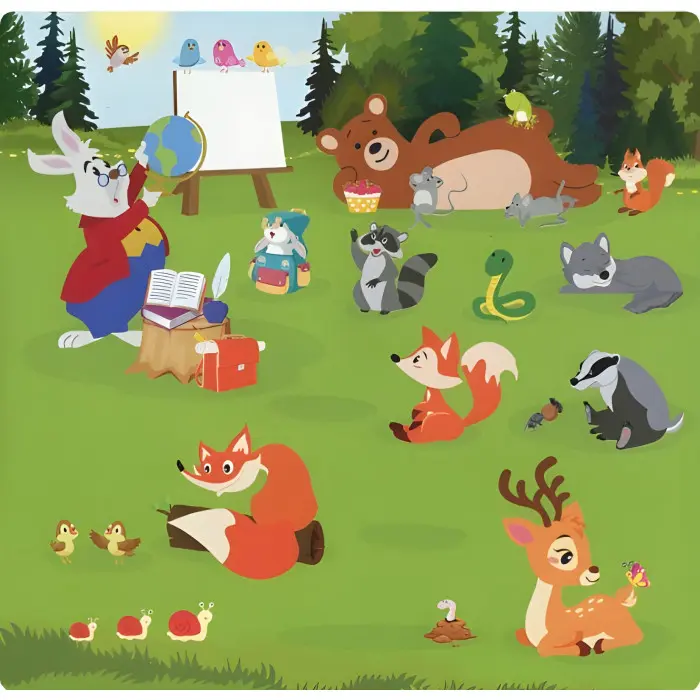 Знайди відмінності. Зайчик - учитель