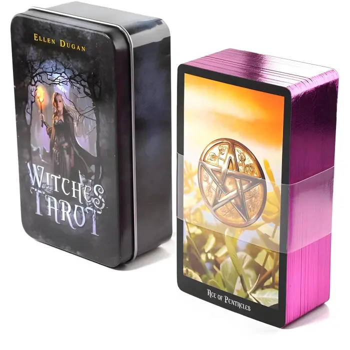 Чаклунське таро Елен Дуган (Witches tarot) у жерстяній коробочці.