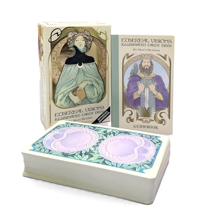 Карти Таро Ефірних видінь (Ethereal Visions tarot) із золотим покриттям.
