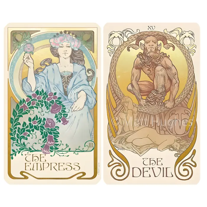 Карти Таро Ефірних видінь (Ethereal Visions tarot) із золотим покриттям.