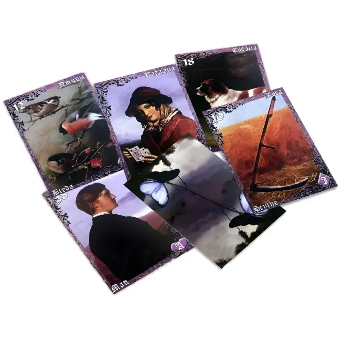 Карти таро Лілові та Вишневі сутінки Вінтажний оракул Ленорман