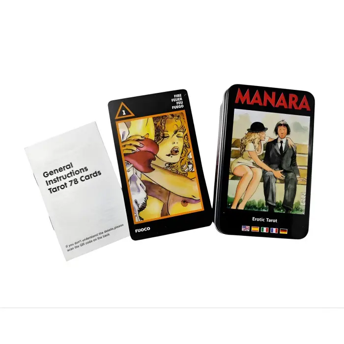 Manara. Erotic Tarot. Карти Таро з кольоровим зрізом у металевій коробці