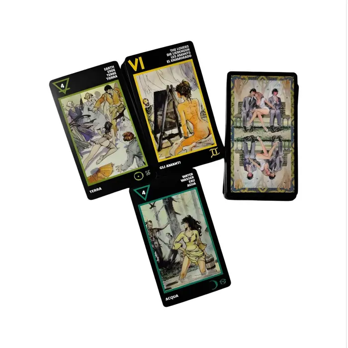 Manara. Erotic Tarot. Карти Таро з кольоровим зрізом у металевій коробці