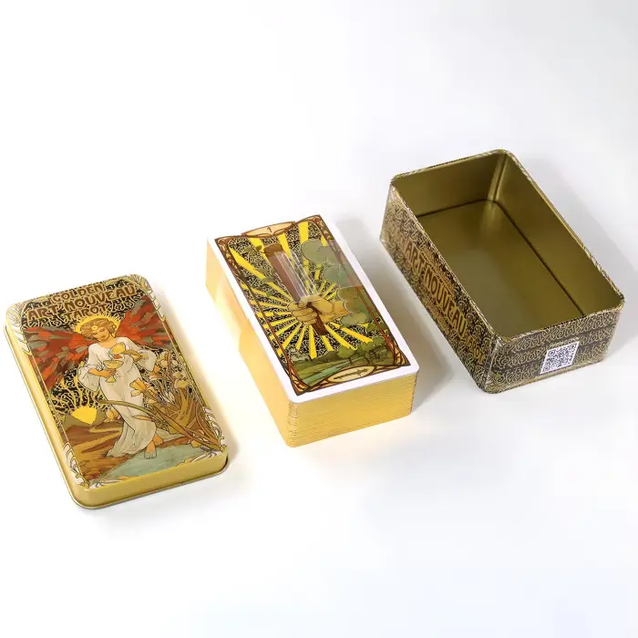 Таро Золоте Таро Ар Нуво (Golden Art Nouveau tarot). У жерстяній коробочці із золотим зрізом.