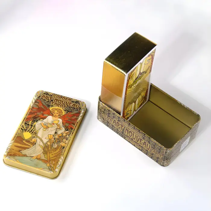 Таро Золоте Таро Ар Нуво (Golden Art Nouveau tarot). У жерстяній коробочці із золотим зрізом.